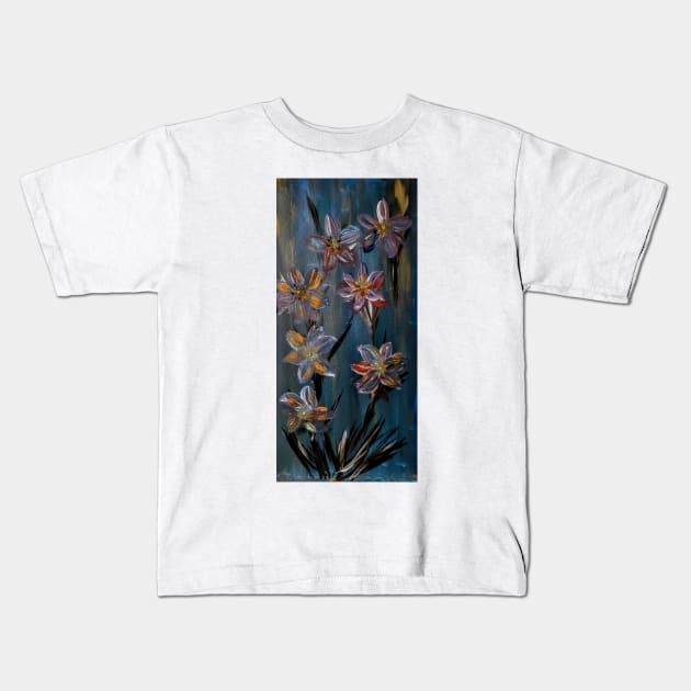 Some lillys growing wild in a field I loved how's these turned out I was playing with colors Kids T-Shirt by kkartwork